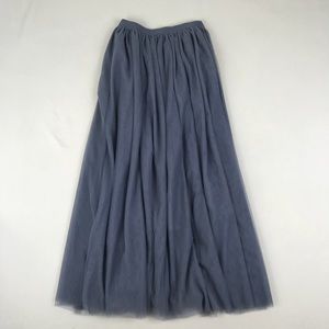 Maxi Tulle Skirt (Dusty Blue)